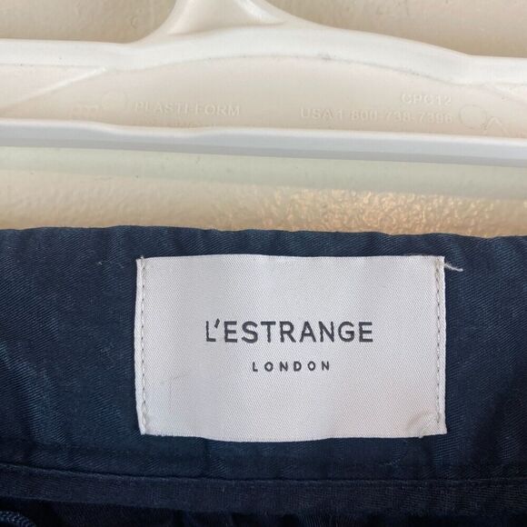 L'Estrange London The 24 Hour Trouser Slim-Fit Chino Pants Men size XS Navy Blue - Picture 4 of 14